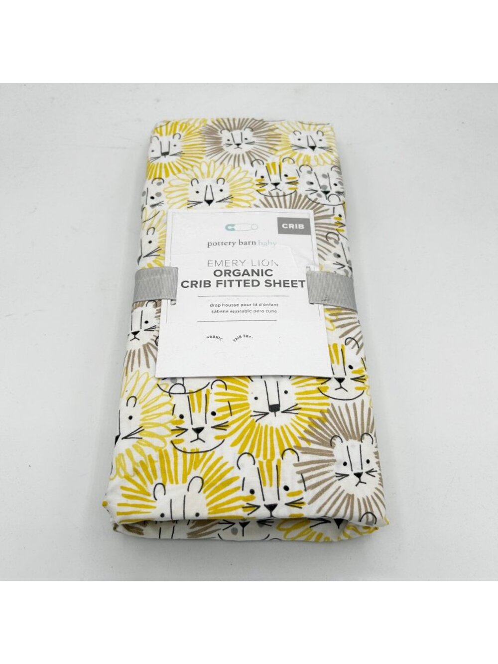NEW Pottery Barn Baby Crib Sheet Emery Lion Organic Cotton
